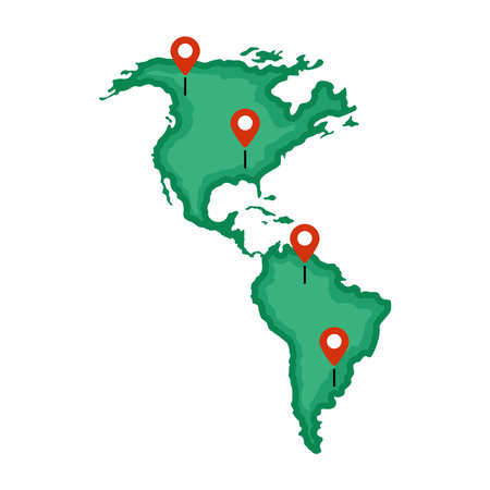 america map pin locationのイラスト素材