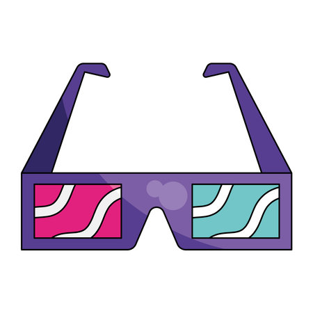 nineties pop art style 3d glasses vector isolatedのイラスト素材