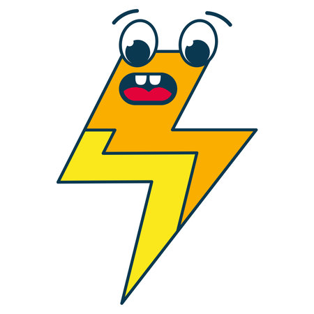 weather cartoon character thunderboltのイラスト素材
