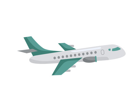 plane flying travel green vector isolatedのイラスト素材