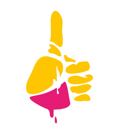 handprint paint color design isolatedのイラスト素材