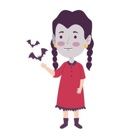 halloween disguised dracula girlのイラスト素材
