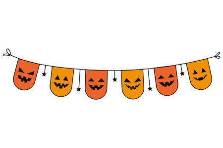 halloween garland decorationのイラスト素材