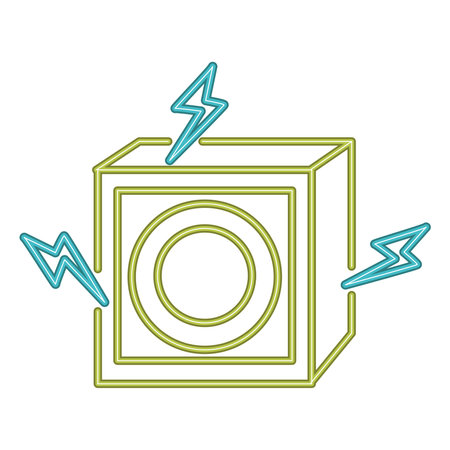 speaker music neon green vector isolatedのイラスト素材
