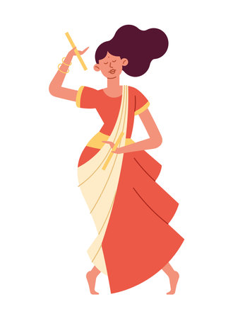 navratri dancer design vector isolatedのイラスト素材