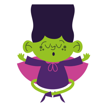 halloween witch flying vector isolatedのイラスト素材