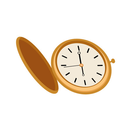 golden watch pocket illustration vector isolatedのイラスト素材