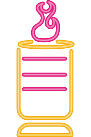 neon cocktail with flame vector isolatedのイラスト素材