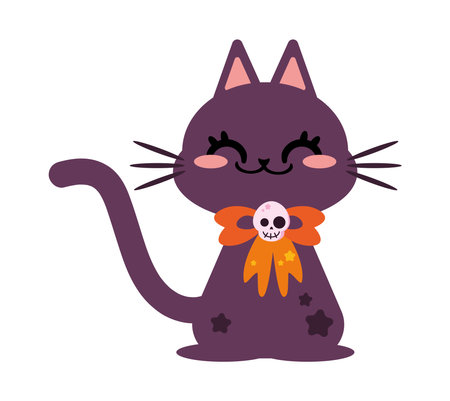 halloween kawaii catのイラスト素材
