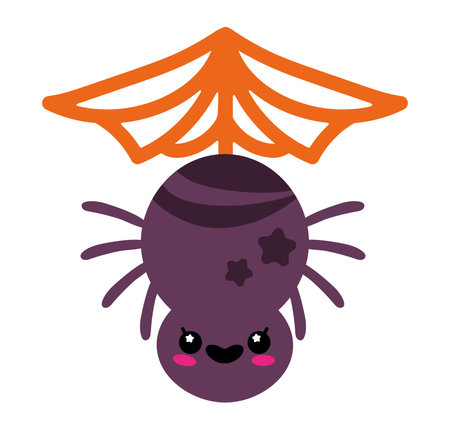 halloween kawaii spiderのイラスト素材