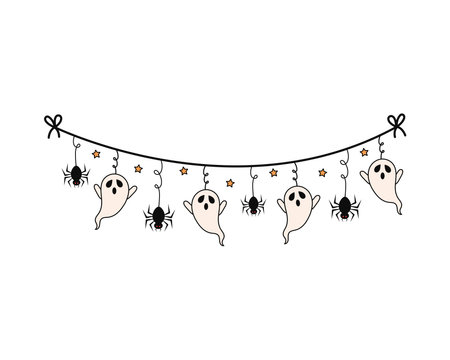 halloween garland hangingのイラスト素材