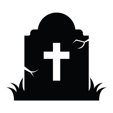 halloween silhouette tombstoneのイラスト素材