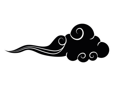 chinese cloud silhouette isolatedのイラスト素材