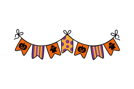 halloween garland party vector isolatedのイラスト素材