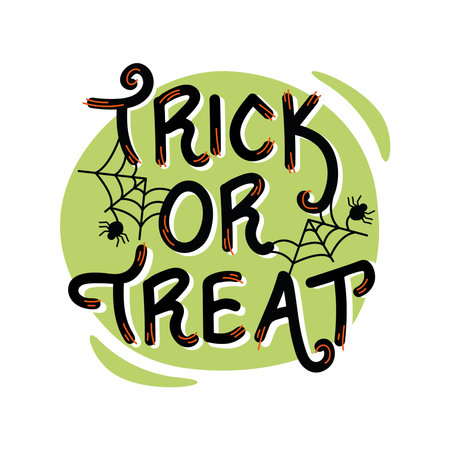 trick or treat lettering with spiders vector isolatedのイラスト素材
