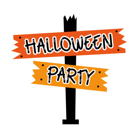 halloween party signboards vector isolatedのイラスト素材