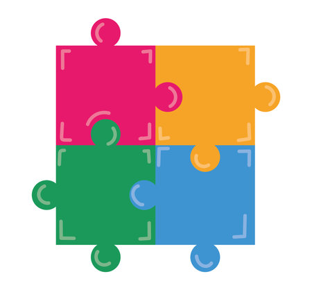 puzzle pieces square shape vector isolatedのイラスト素材