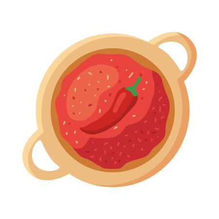 chili pepper powder and jalapeno vector isolatedのイラスト素材