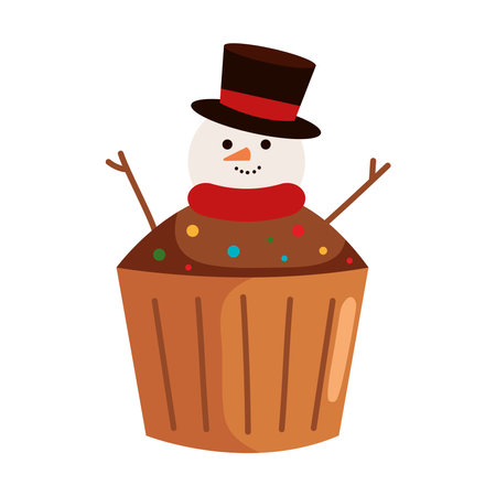 christmas dessert cupcake deliciousのイラスト素材
