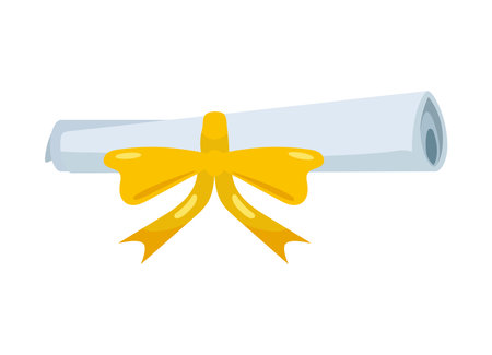 graduation diploma roll parchmentのイラスト素材