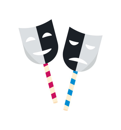 pasto narino carnival mask white and blackのイラスト素材