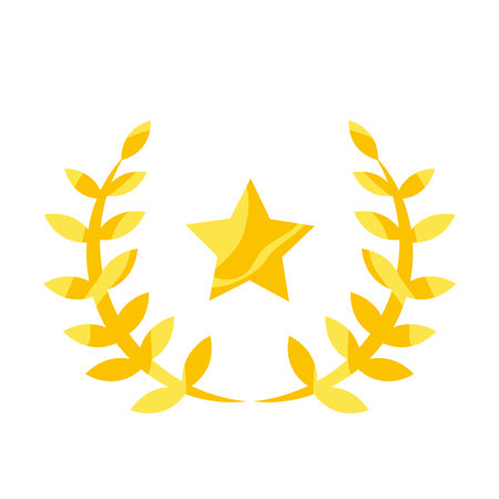 star laurel leaf emblemのイラスト素材