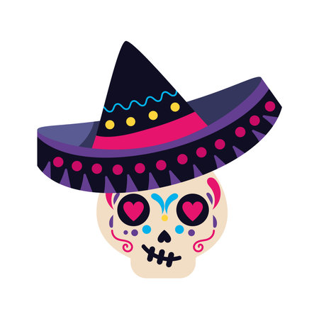 dia de los muertos skull characterのイラスト素材