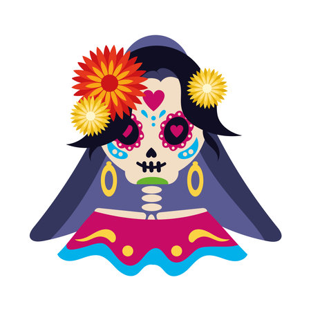 dia de los muertos catrinaのイラスト素材