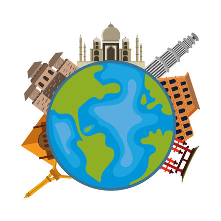 world tourism day vector isolatedのイラスト素材