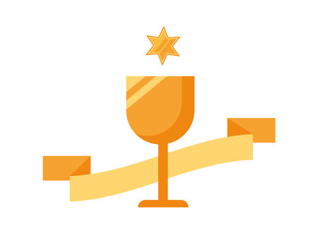 golden star cup vector isolatedのイラスト素材