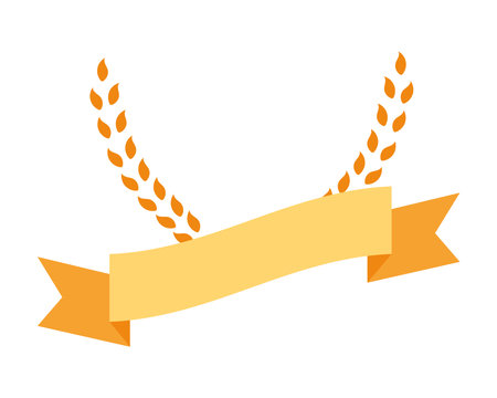 golden ribbon and wreath vector isolatedのイラスト素材