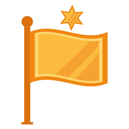 golden star flag vector isolatedのイラスト素材