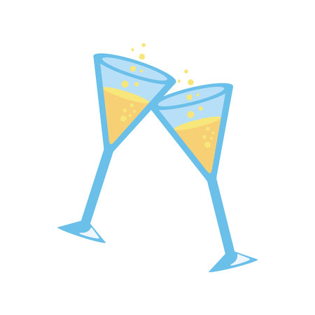 champagne cups toasting festiveのイラスト素材