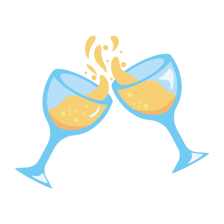 champagne cups toasting isolatedのイラスト素材