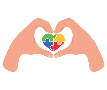 autism hands heart shapedのイラスト素材