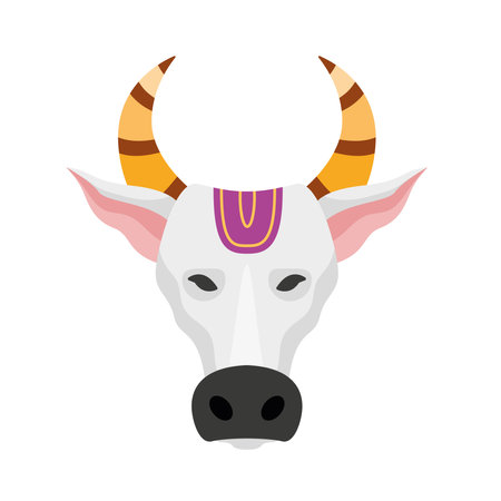 pongal cow face vector isolatedのイラスト素材