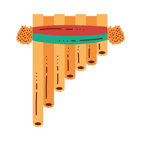 hispanic heritage pan flute vector isolatedのイラスト素材