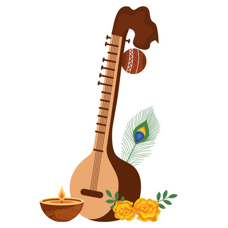 vasant panchami musicのイラスト素材