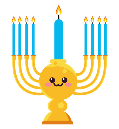 hanukkah character menorahのイラスト素材