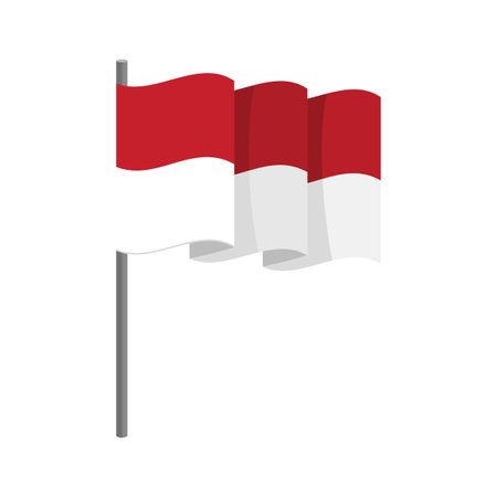 indonesia waving flagのイラスト素材