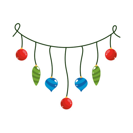 christmas garland hangingのイラスト素材