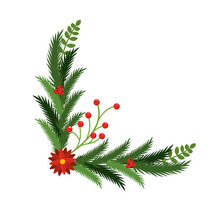 christmas garland floralのイラスト素材