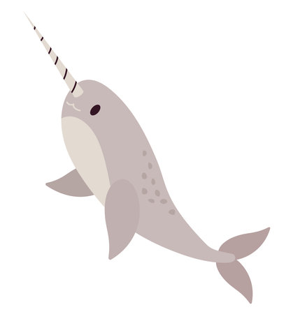 arctic animal narwhalのイラスト素材