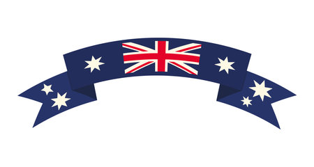 australia day flag ribbonのイラスト素材