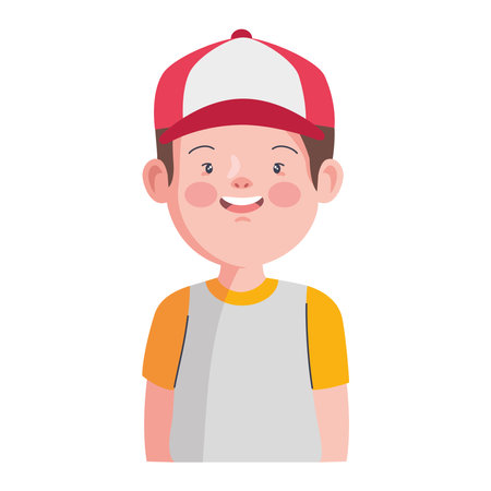 down syndrome boy characterのイラスト素材