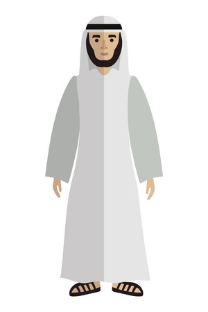 arab man with abaya vector isolatedのイラスト素材