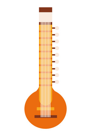 sitar illustration design vector isolatedのイラスト素材
