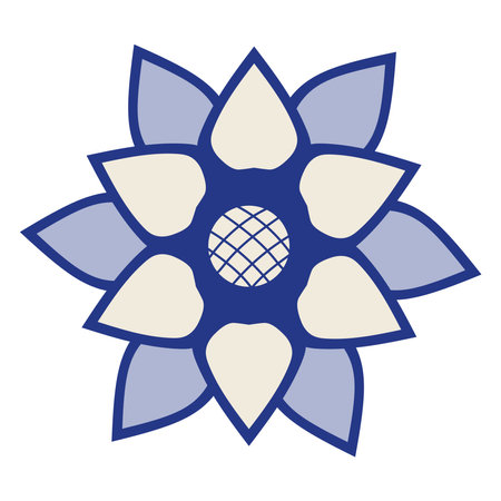 chinese porcelain blue flower vector isolatedのイラスト素材