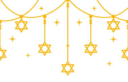 hanukkah frame golden starsのイラスト素材