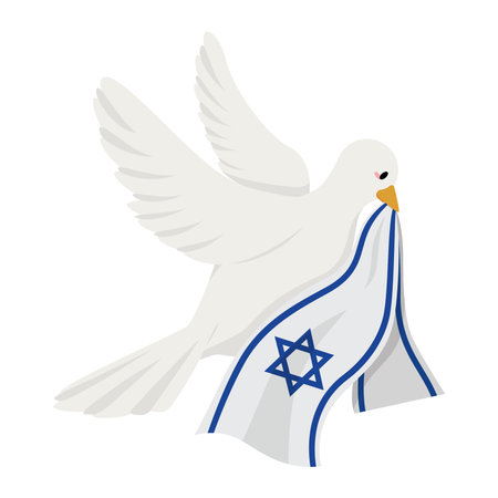israel peace dove with flagのイラスト素材